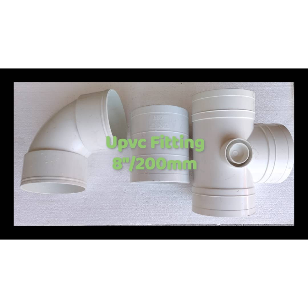 8 "Upvc ซ็อกเก็ต Equal Elbow Equal Tee 45 ข้อศอก Upvc Fitting BBB 200 มม.
