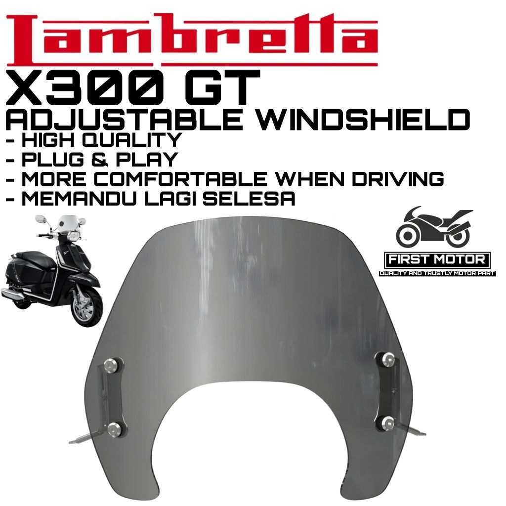 WINDSHIELD LAMBRETTA X300 GT X 300 GT อุปกรณ์เสริม WINDSHIELD ดัดแปลงการปรับเปลี่ยน