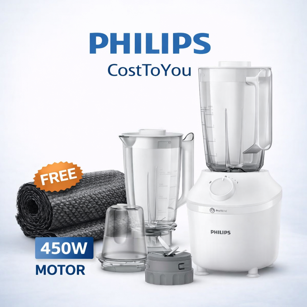 [BUBBLE WRAP]HR2041/50 เครื่องปั่น Philips 2 เหยือก + โรงสีแห้ง 1 อัน HR2041/50