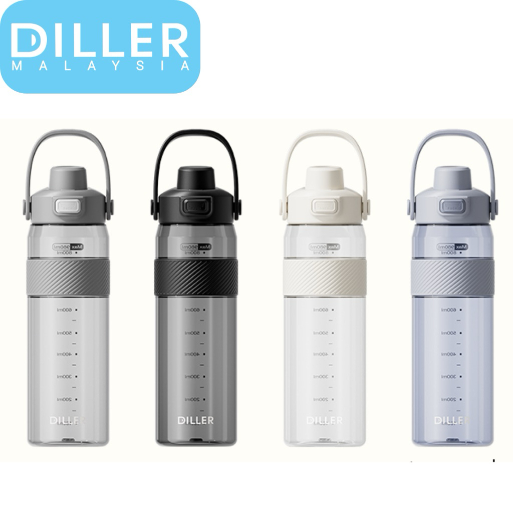 Diller ขวดน้ํา Tritan ขนาดใหญ่ตรง LeakProof BPA ฟรีกีฬา Spout ขวดดื่ม ( 580ml / 980ml ) D2610