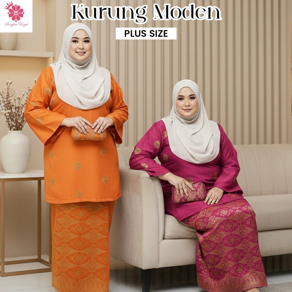 Plus ขนาดโมเดิร์น Baju Kurung ขนาด 9xl-12xl IPlus ขนาด Baju Kurung Songket IPlus I Bunga Tabur