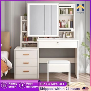 AH Dressing Table & LED Mirror Makeup Drawer Storage Table Cosmetic Table Bedroom Table Vanity Dressing Table Meja Solek