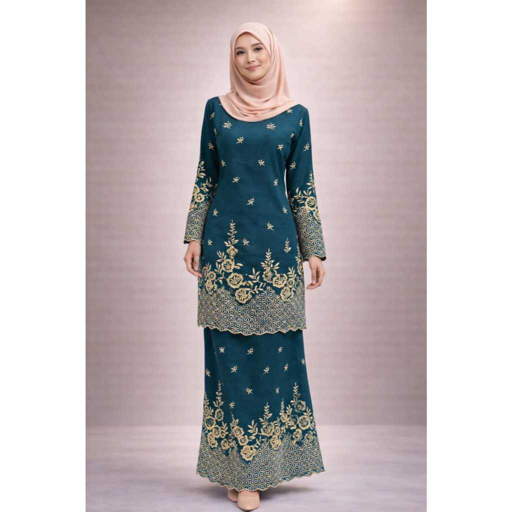 MODERN KURUNG JASMINE FULL FLOWER - (สําลีปัก)