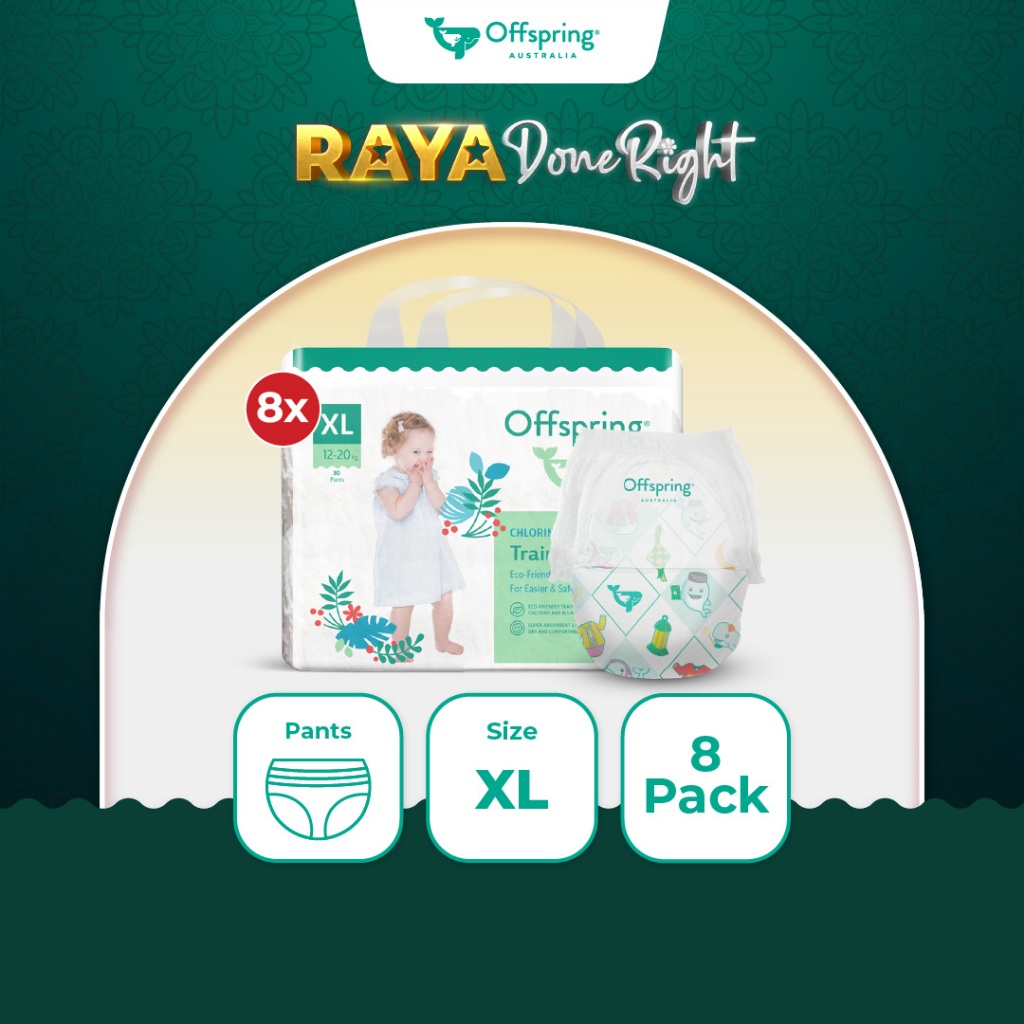 Offspring Fashion Baby Diapers Pants XL (240 ชิ้น) [8 แพ็ค]
