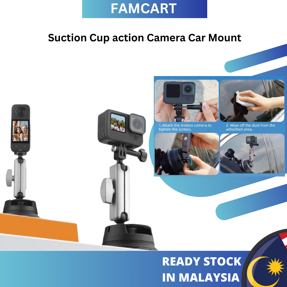 กล้องแอคชั่นแคมเมราถ้วยดูด Car Mount Akao Insta360 X5/X4/X3, Insta360 GO series, GoPro Hero 13/12/11