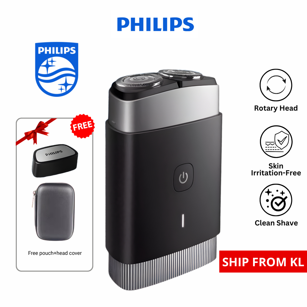 PHILIPS เครื่องโกนหนวดไฟฟ้า Man PQ888 ใบมีดโกนทริมเมอร์ Pencukur Muka