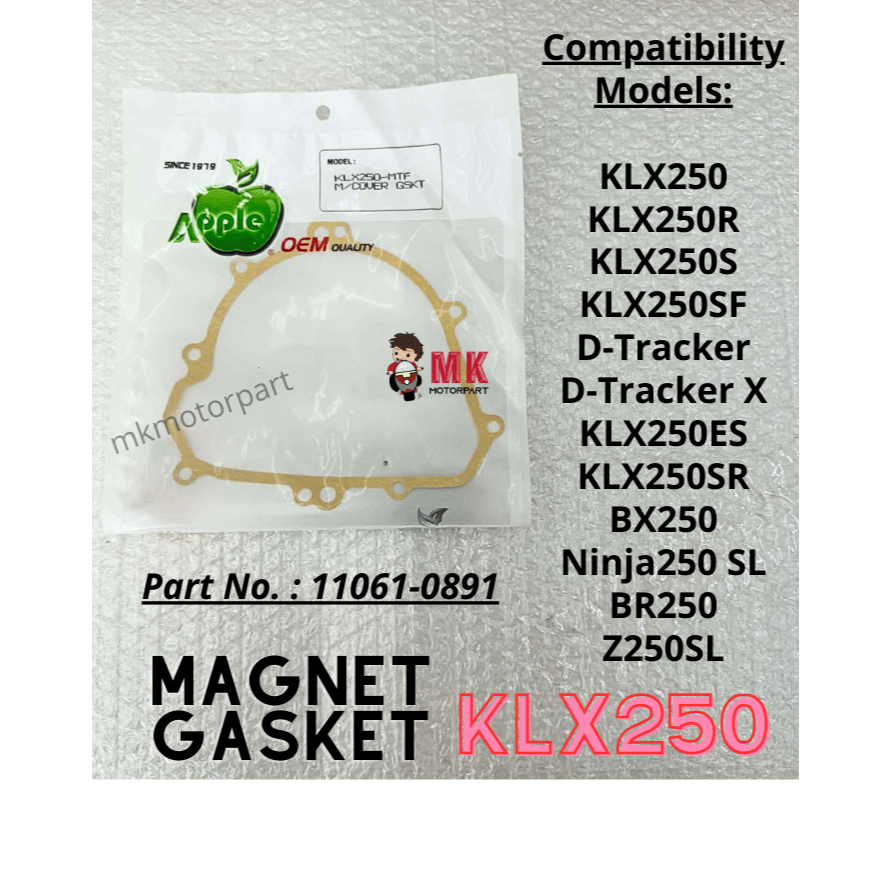 MAGNET ปะเก็น KLX250 ปะเก็น Apple Magneto ฝาครอบ Kawasaki KLX D-Tracker 250 / BX250 Ninja 250SL / BR