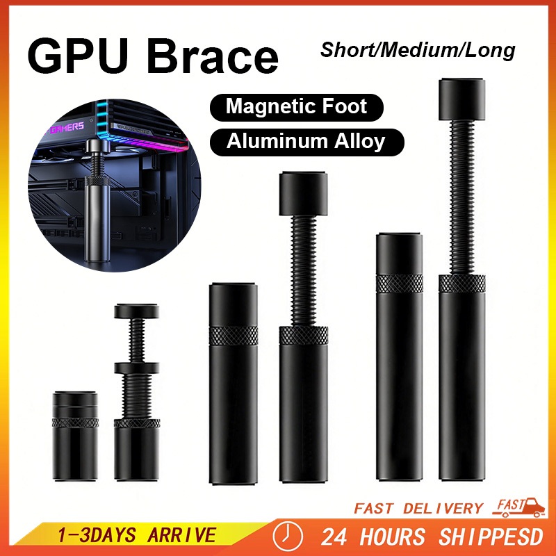 อลูมิเนียม GPU ผู้ถือขาตั้งกราฟิกการ์ดขาตั้งปรับ Telescopic Rotary ITX M-atx ATX กรณี GPU วงเล็บรั้ง