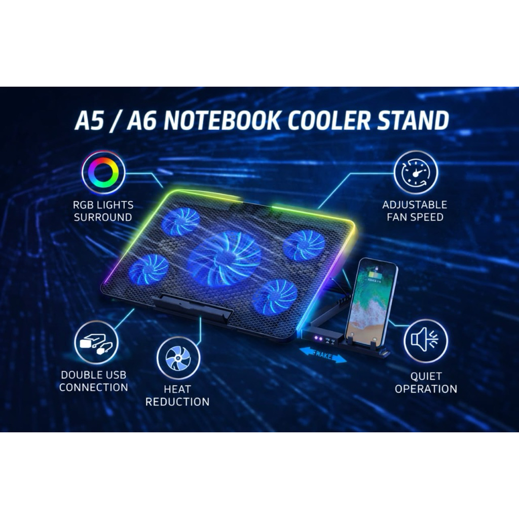 T-WOLF A5/C5/V19/S3 LAPTOP COOLER PAD NOTEBOOK COOLER PAD 2 พัดลม Cooling Pad Notebook Cooler วงเล็บ