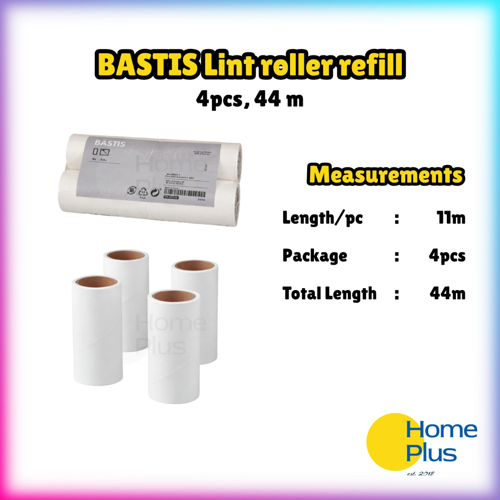 HomePlus ️ BASTIS Lint roller รีฟิล 4 ชิ้น Remover ผ้าทําความสะอาดฝุ่น
