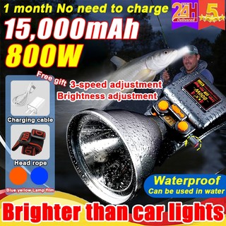M77 LED Super Bright Outdoor Headlamp 800W 12000mAh 3 Mode USB Rechargeable  Head-Mounted Flashlight IPX4 waterproof