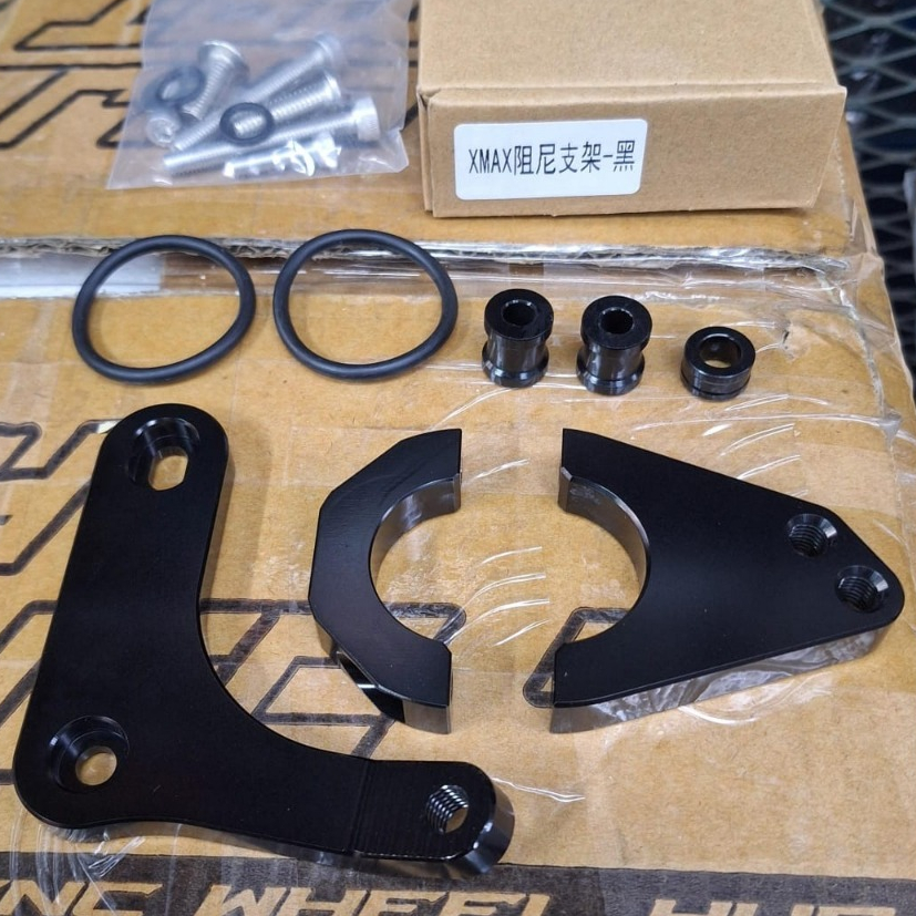 Ohlins Rcb Damper Bracket Xmax 250/300 Steering Damper Bracket สีดํา !!! !!!