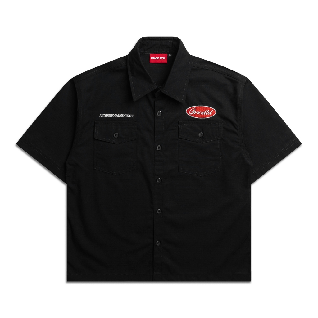 เสื้อเชิ้ตทํางาน Ripstop รูปไข่สีแดง Once LTD