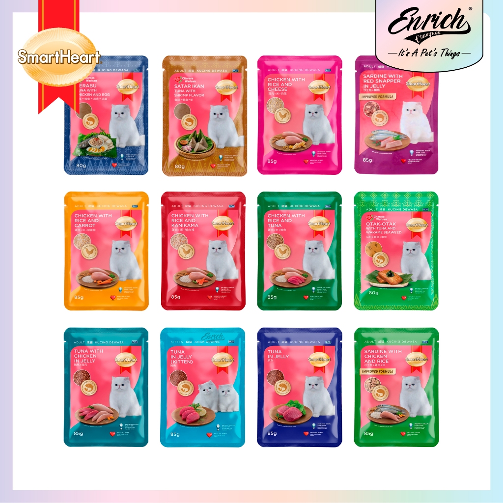 สมาร์ทฮาร์ท อาหารเปียกแมว / ถุง 80gm / 85gm