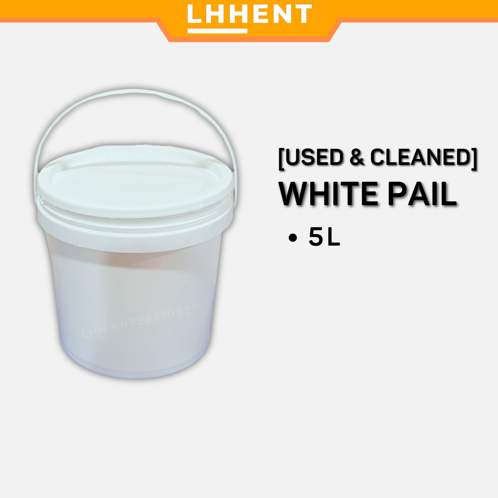 [USED & CLEANED] LHH ENTERPRISE 5L White Bucket Tong Putih 白桶