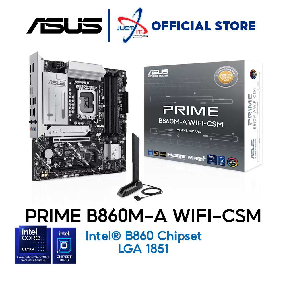 ASUS PRIME B860M-A WIFI CSM DDR5 / D5 LGA1851 MOTHERBOARD COMBO ULTRA 5 225F / 235