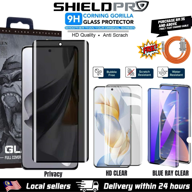 กระจกนิรภัยสําหรับ google pixel 7 PRO ANTI PRIVACY BLUE RAY CURVE SCREEN PROTECTOR