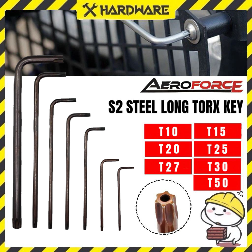 Aeroforce S2 เหล็กยาว CRV Torx Key/Heavy Duty Allen Key L-Wrench/Allen Key Star/ไขควง Spanner Key/Th