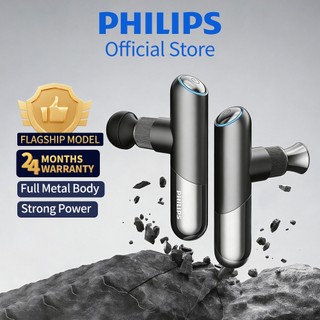 Philips Full-Metal Mini Massage Gun Compress Fasical Muscle Pain Relief Mesin Urut Badan Super Dynamic Portable 5 Gears