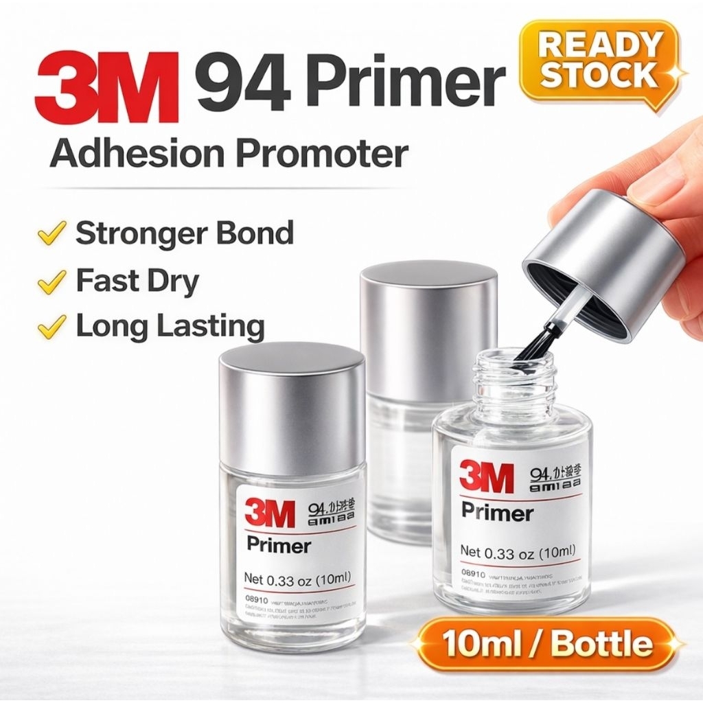 3M Primer 94 Adhesion สําหรับเสริมสร้างระดับเทปสองหน้าบนพื้นผิวและอุปกรณ์เสริม
