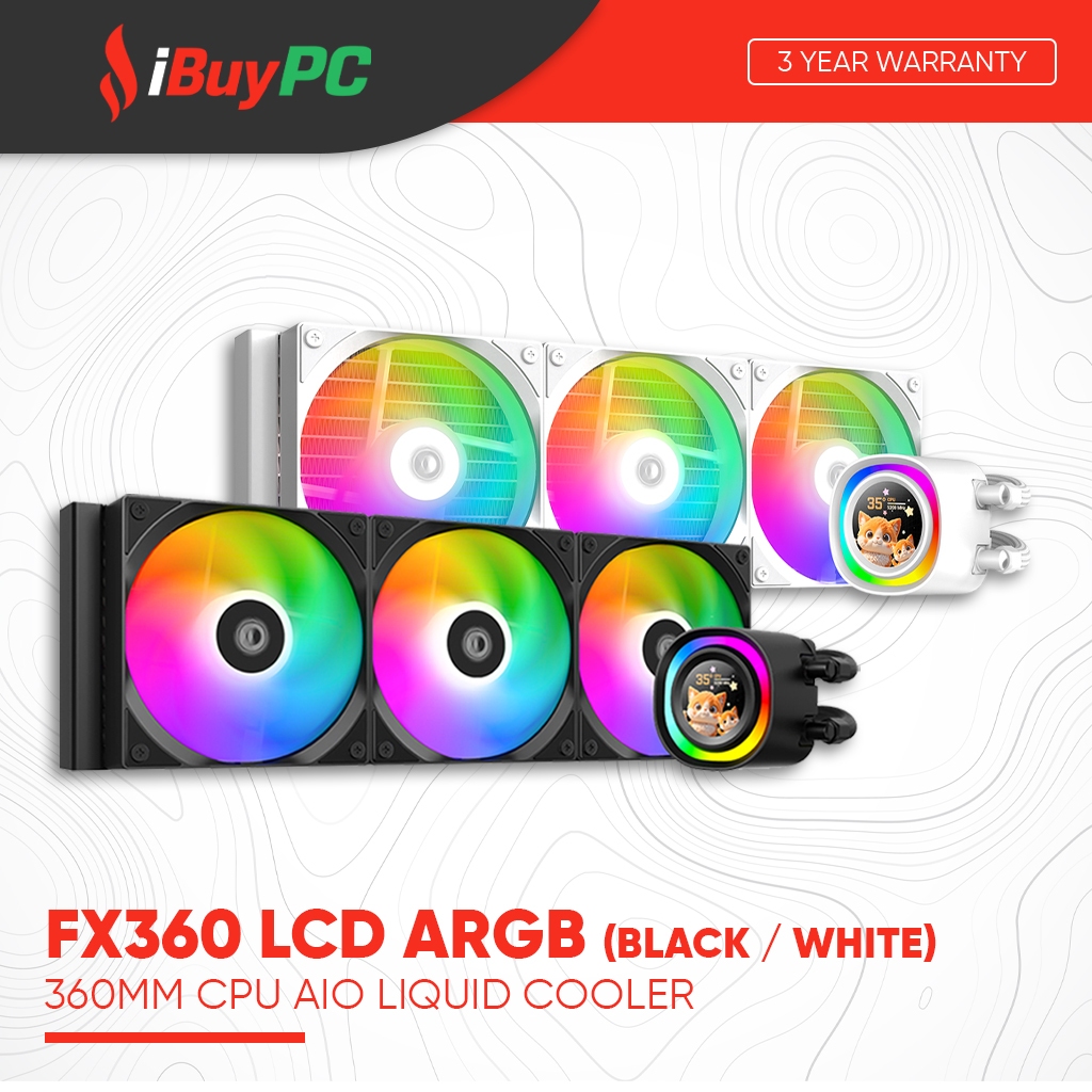 ID-COOLING FX360 LCD ARGB 360mm CPU AIO Liquid Cooler (สีดํา/ขาว)