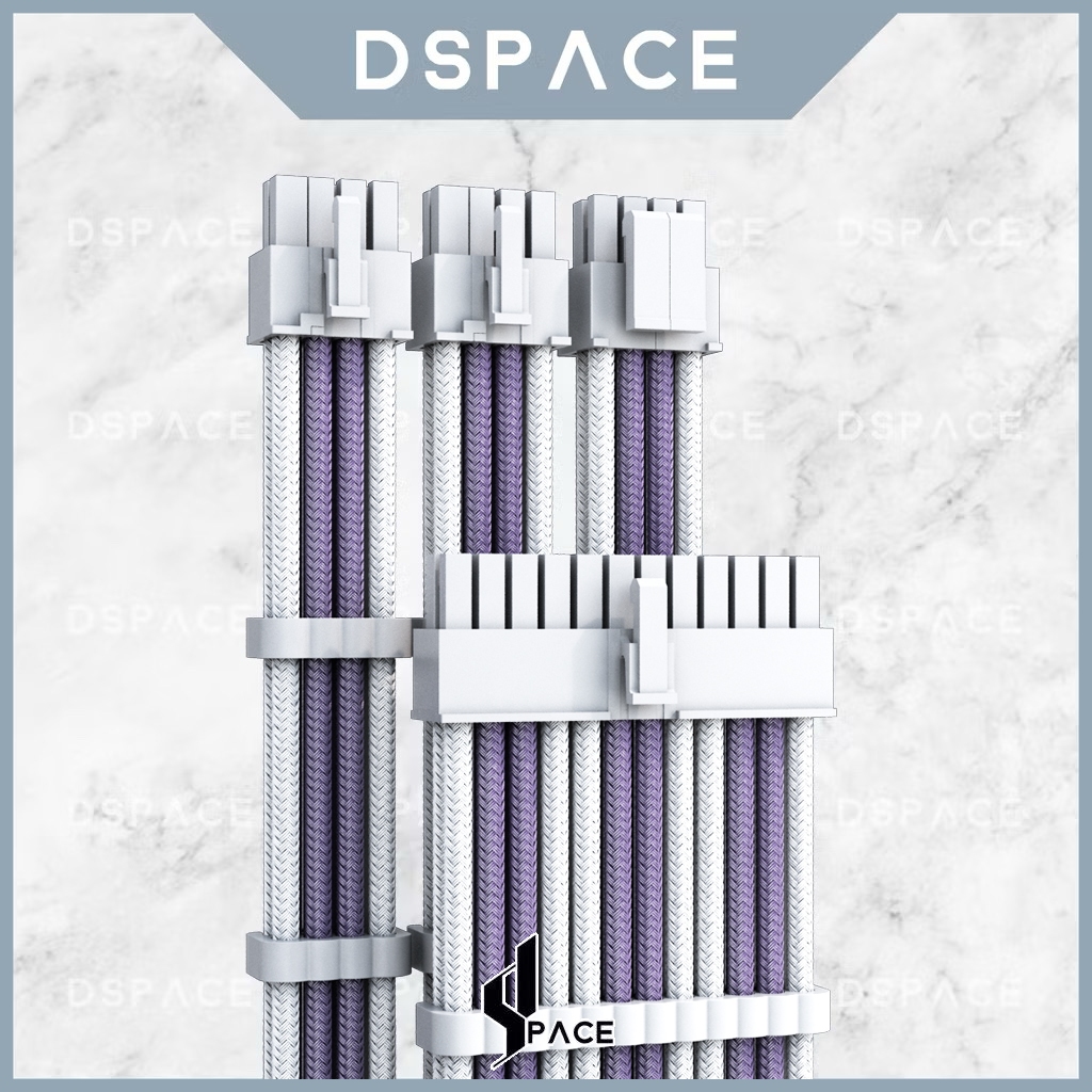 DSPACE MESH-X PSU16AWGลาเวนเดอร์ Premium Sleeve Braided Extension Custom Sleeved Cable พร้อมหวีสําหร