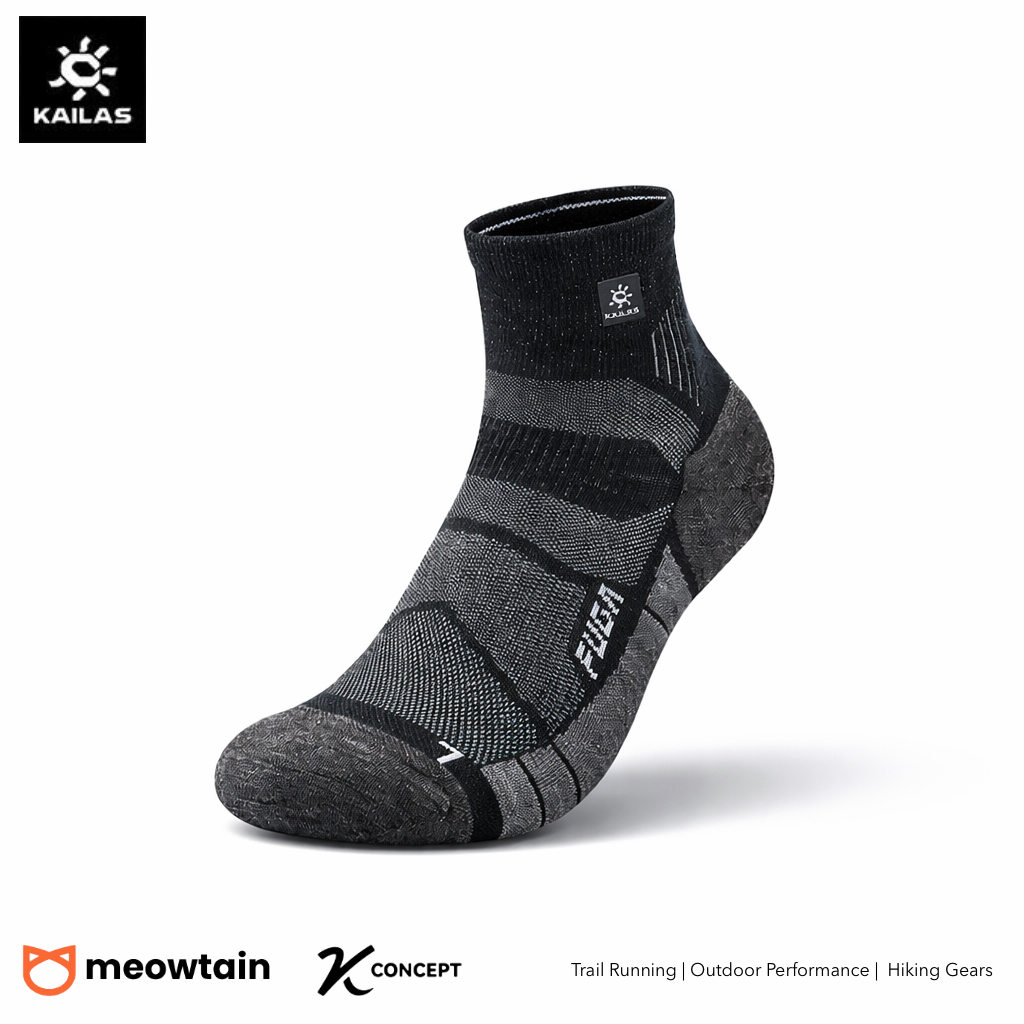 KAAILAS FUGA Low Cut Merino Wool Trail Running Socks Men Anti-Odor Breathable Running Socks Cushion 