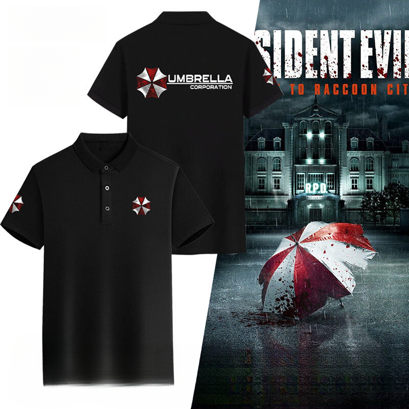 Resident Evil Umbrella Corporation Tactical Suit Polo T Shirt ️ Cotton 100% Unisex Print Tee Lelaki Wanita S-3XL
