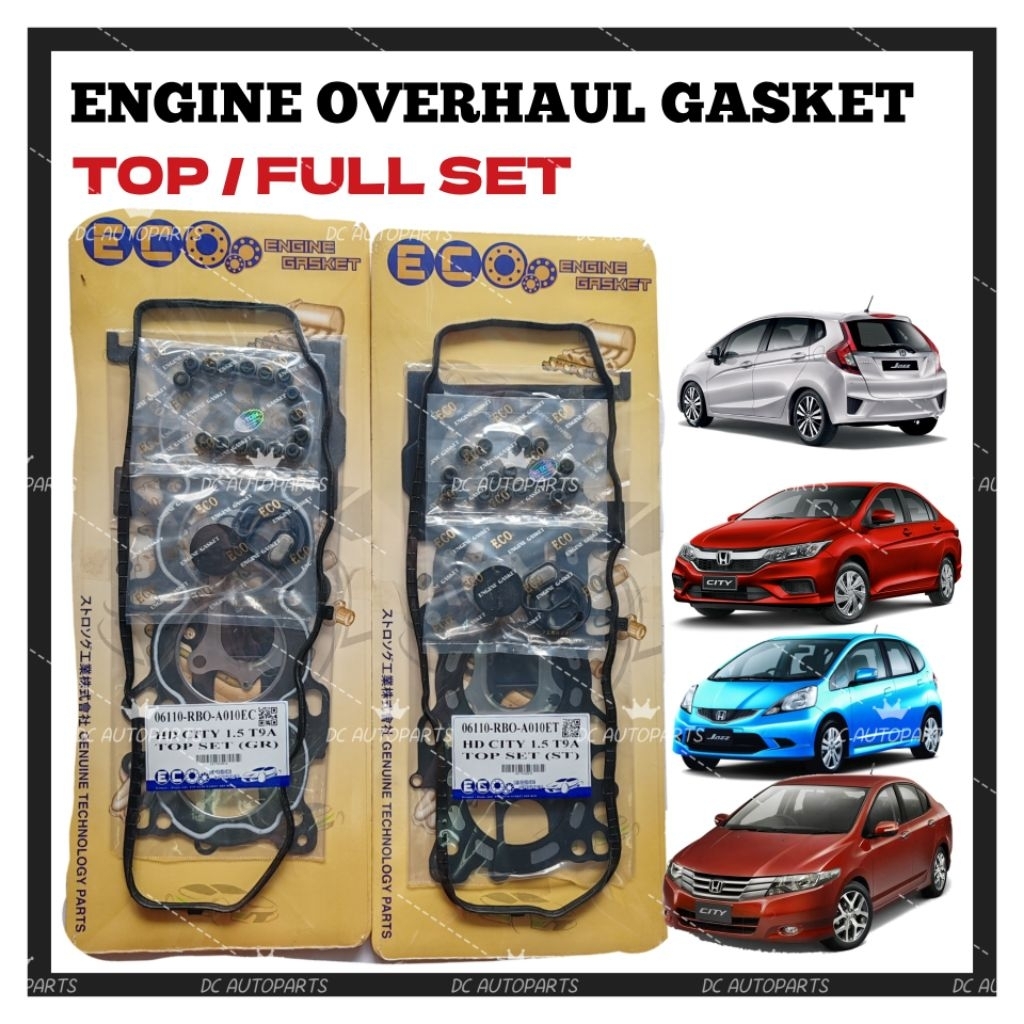 HONDA CITY 1.5 TMO T9A 16V CRZ JAZZ TFO T5A L15A7 L15Z1 เครื่องยนต์ TOP หรือ FULL OVERHAUL GASKET SE