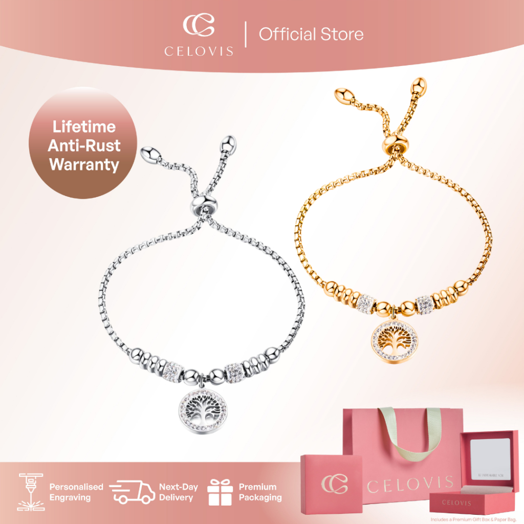 CELOVIS Eden Family Tree of Life Ball Chain Bracelet (เงิน/ทอง)