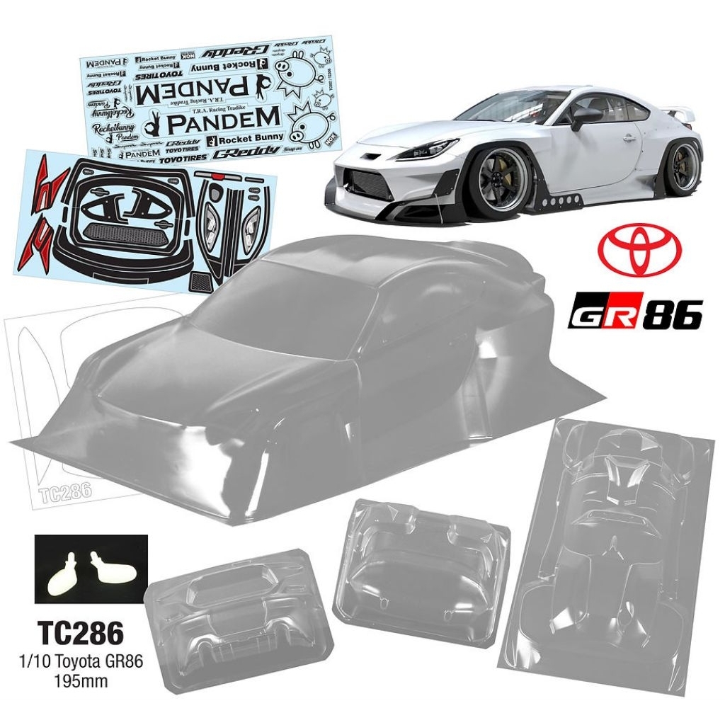 TEAM C TOYOTA GR86 1/10 195MM DRIFT BODYSHELL