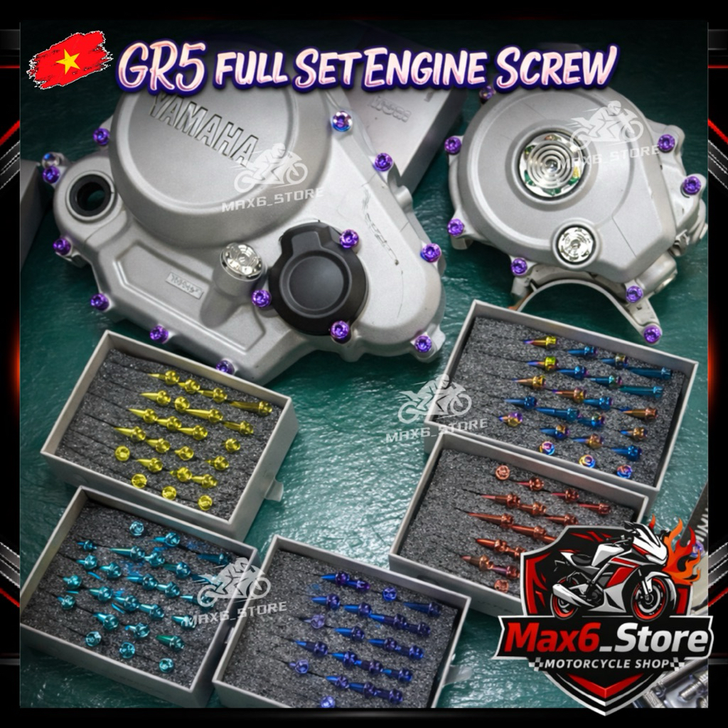 Y15ZR Y16ZR LC135 NVX155 GR5 TITANIUM SCREW CASING ENGINE Y15 Y16 LC V1 V8 ENGINE SKRU TITANIUM PURP