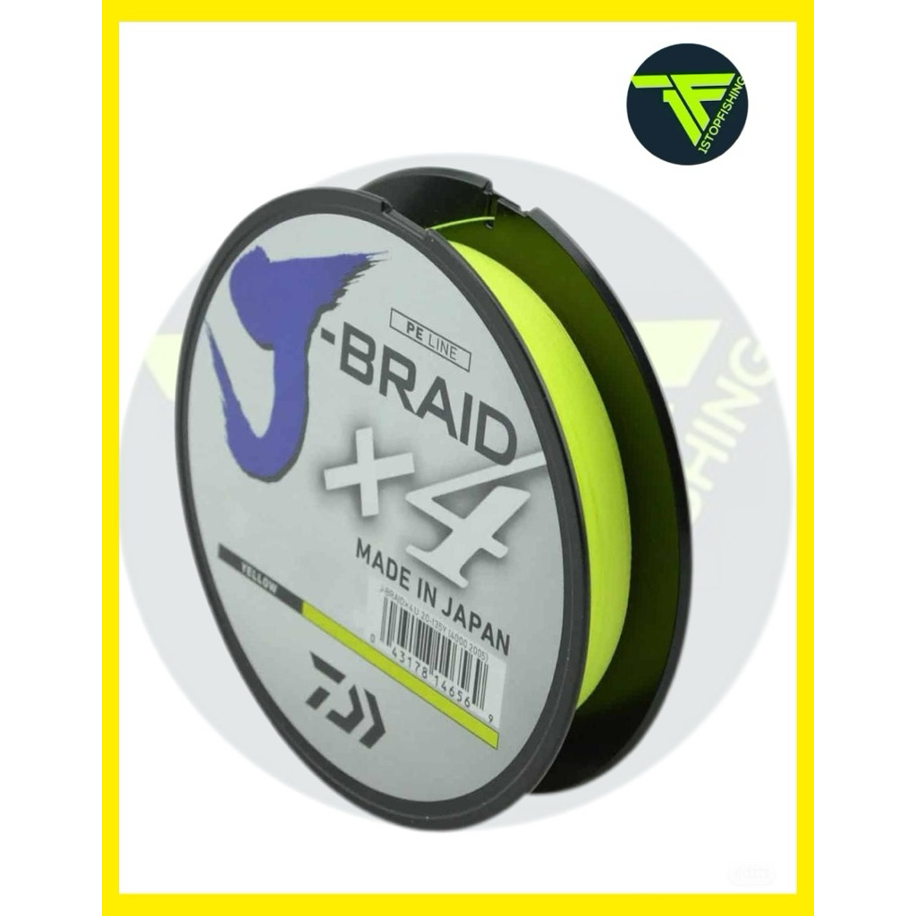 DAIWA J-BRAIDED X4 FISHING LINE YELLOW (135M)