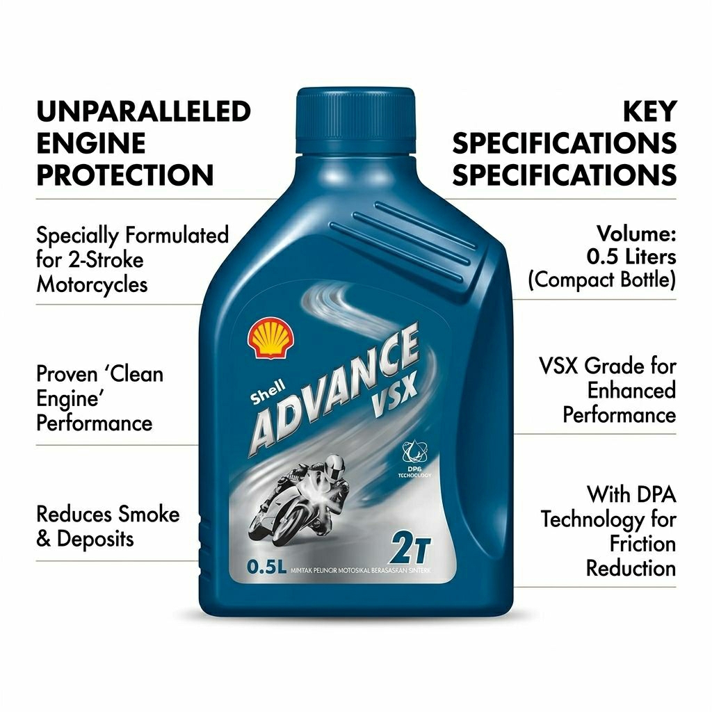 Shell Advence 2T VSX 0.5 Litter Small 2T Oil Miyak Shell