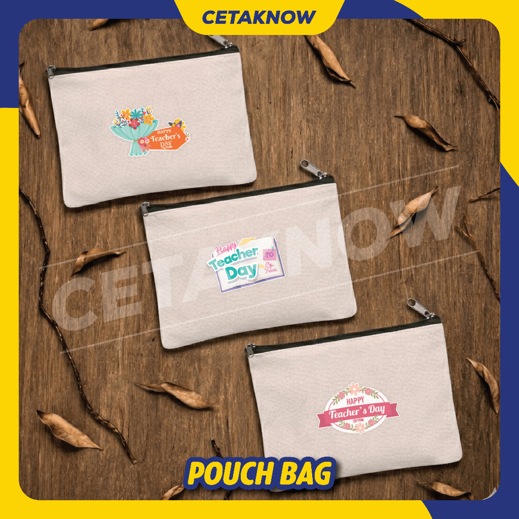 TEACHERS DAY POUCH BAG PENCIL CASE MAKEUP CASE CANVAS BAG