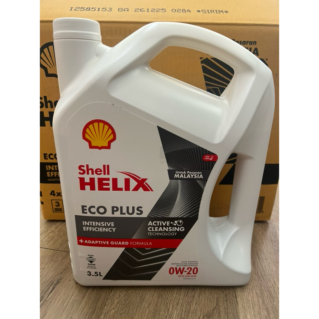 น้ํามันเครื่องสังเคราะห์แท้ Shell Helix ECO 0W-20 0W20 ( 3.5L ) * * *อยู่ใน SARAWAK**