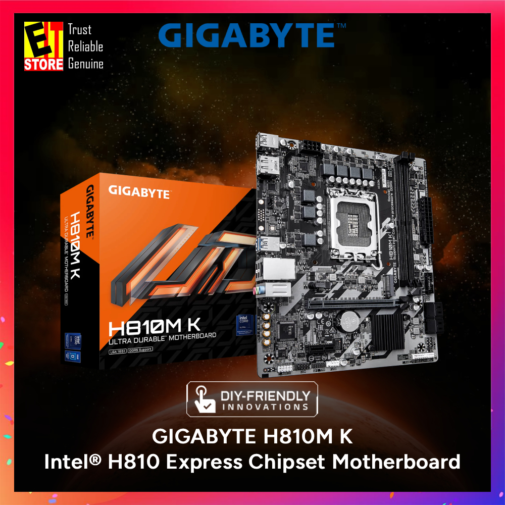 เมนบอร์ด Gigabyte H810M K (Intel H810 Express Chipset/LGA1851 ซ็อกเก็ต/HDMI/DP)