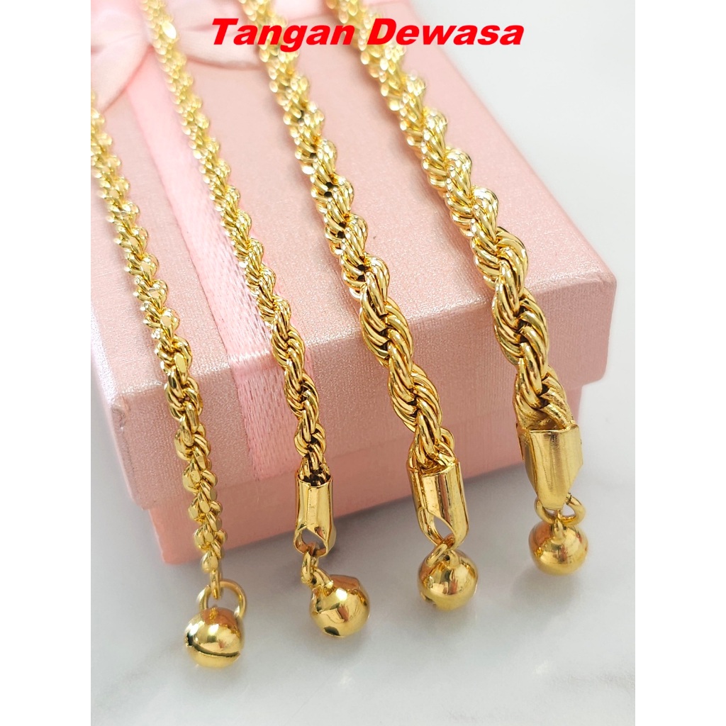 Emas เกาหลี Gelang Tali Gelang Tangan Rantai Tangan ผู้ใหญ่ / สร้อยข้อมือชุบทองสําหรับสุภาพสตรีผู้หญ