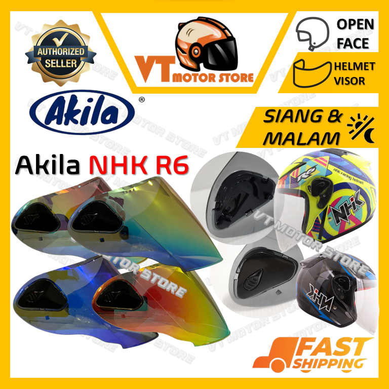 ข้อเสนอ NHK R6 OEM โดย AKILA OPEN FACE HELMET VISOR REVO DAY NIGHT / CERMIN TOPI KELEDAR SIANG MALAM