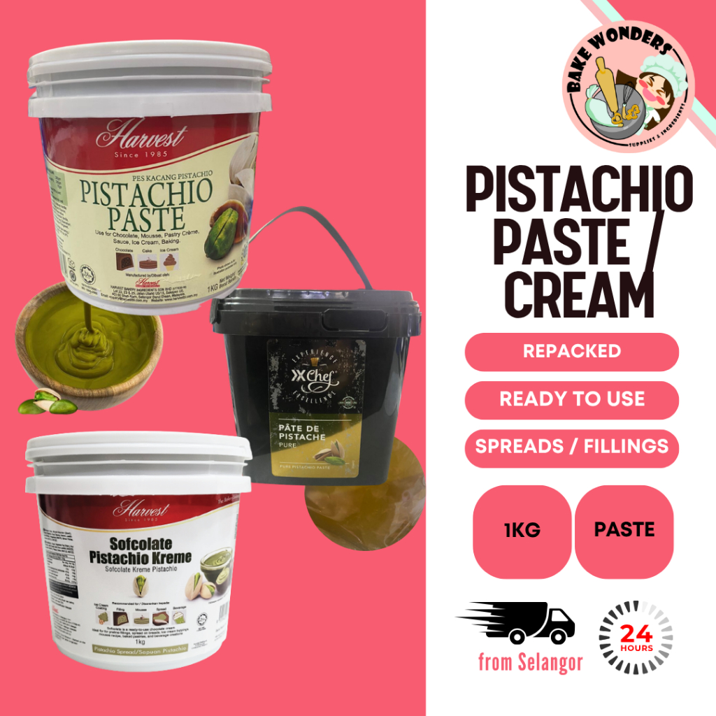Harvest Pistachio Paste/ Sofcolate Pistachio Kreme/Pes kacang Chocolate Cream (1kg)