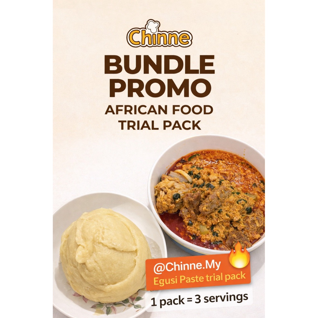 Fufu และ Egusi Paste - Africa Food Trial Pack: Egusi + ปลารมควัน + Fufu
