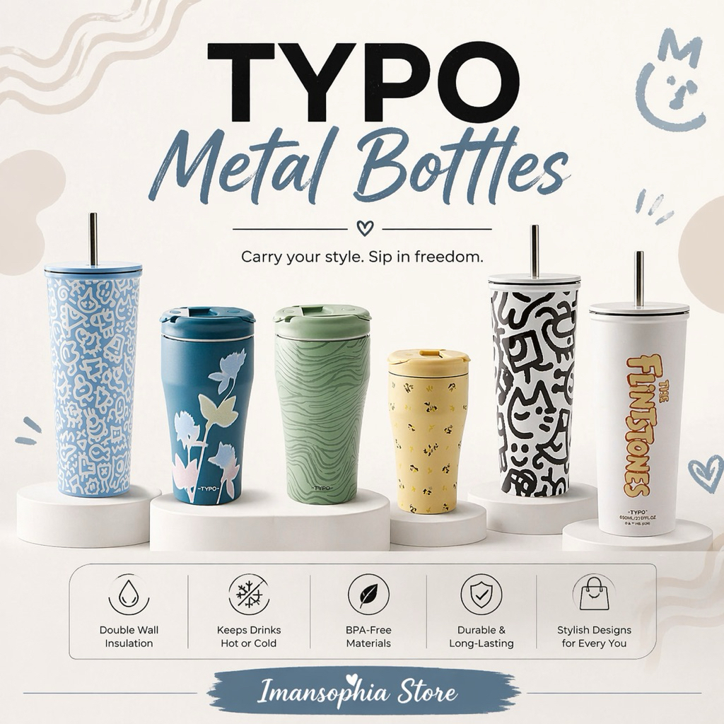Typo Sipper Smoothy Cup & Metal Smoothie Cup