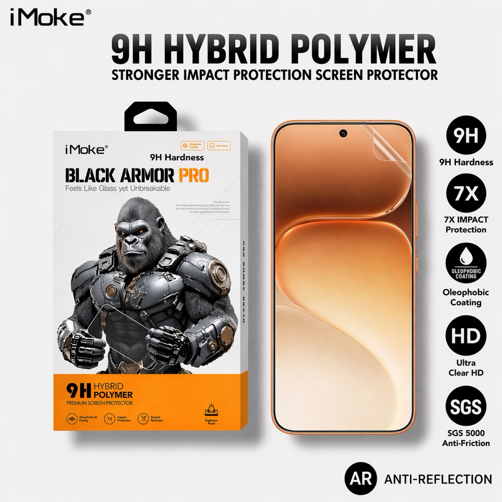 IMoke 9HเกราะสีดําPro Impact ARป้องกันหน้าจอสําหรับHonor 600 Lite/Honor 400/400 Smart/400 Lite/200 S