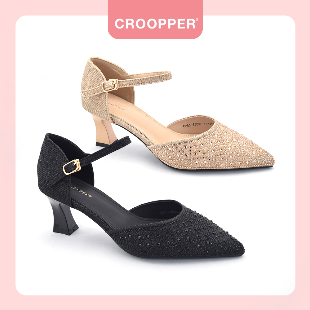 Croopper CP53-88092 Ladies 2.75-inch Heels Shoes Black Gold