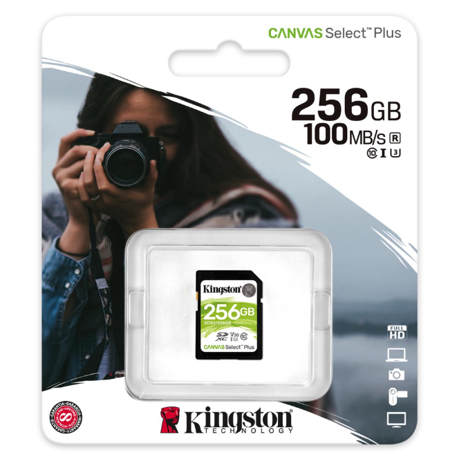 การ์ดหน่วยความจํา SD Kingston Canvas Select Plus / 256GB, 512GB