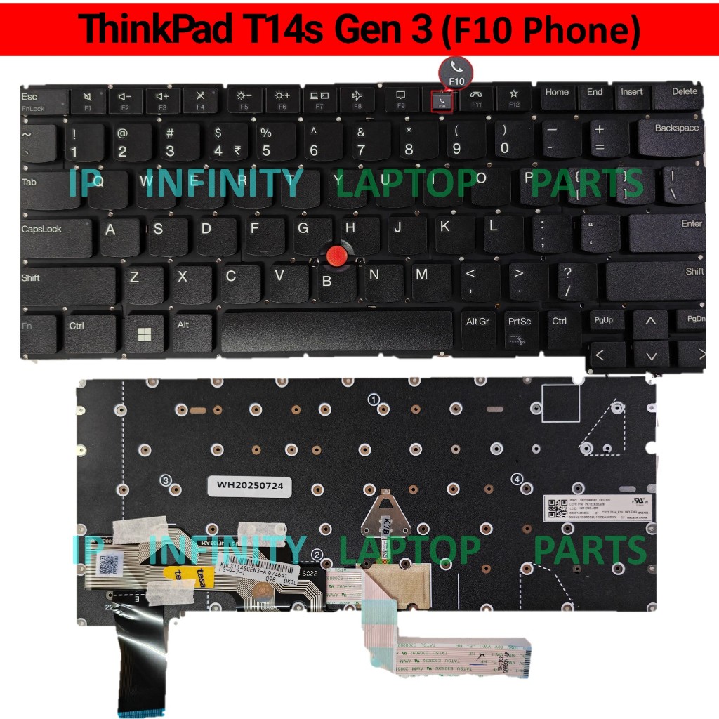 เปลี่ยน Lenovo Thinkpad T14S Gen 3 Gen 4 F10 โทรศัพท์ 21BR 21BS 21F7 21F6 แป้นพิมพ์แล็ปท็อป