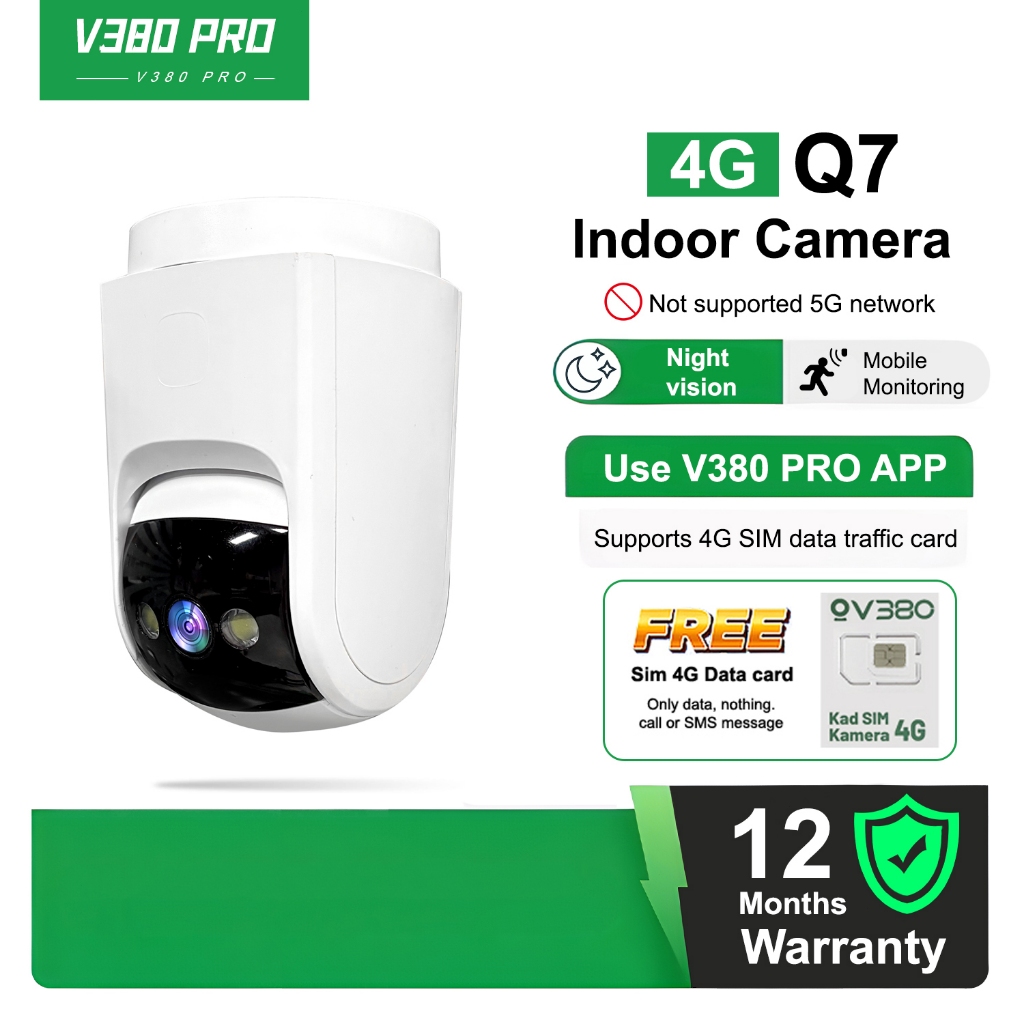 V380 PRO Cctv Q7 สมาร์ท 4G กล้องกล้องวงจรปิด Home Security กล้อง 360 HD 1080P Wifi กล้องวงจรปิดในร่ม
