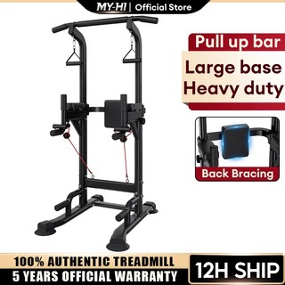 MY-HI Pull Up Bar Multifunctional Adjustable Double Power Tower Home Gym Exercise Equipment