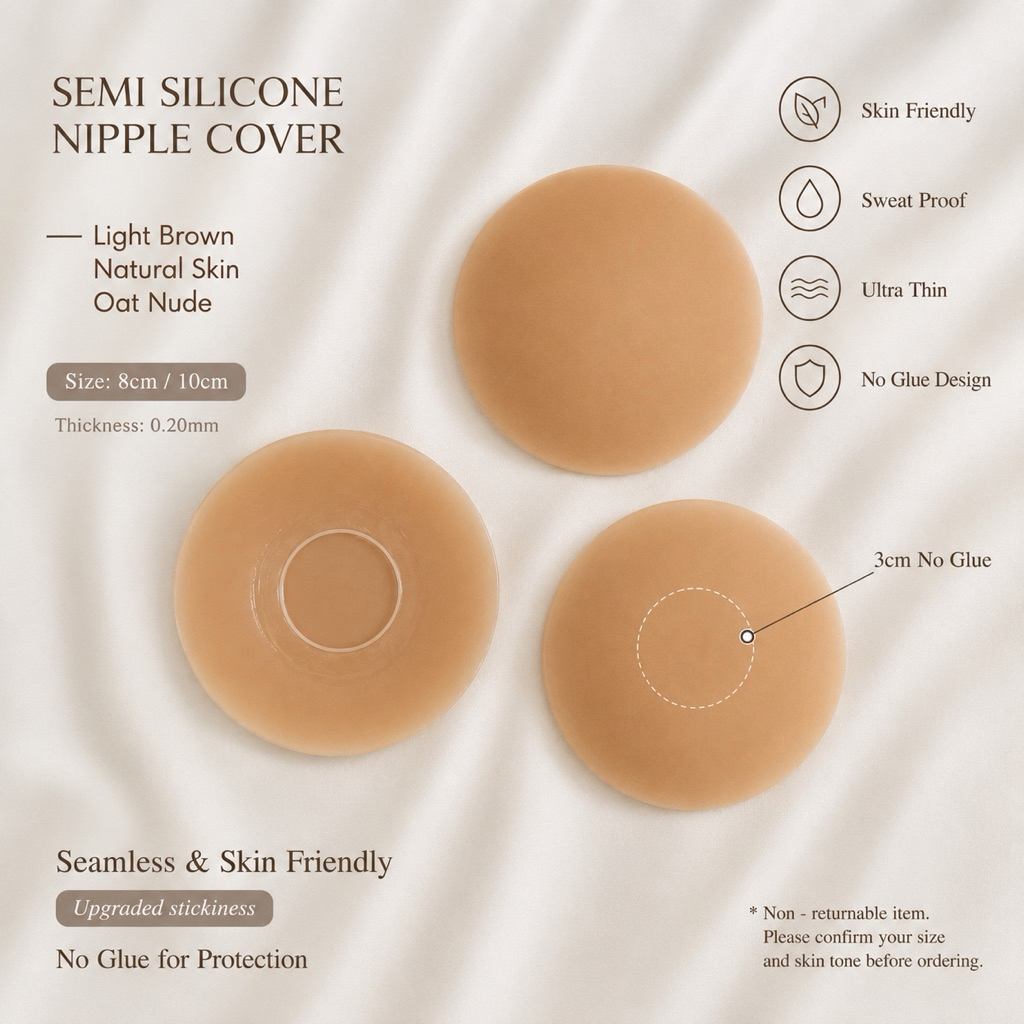 [YiYiSHOP] Semi-Silicone Glue Invisible Skin Nipple Cover (AD Cup) ภาพยนตร์ภาพยนตร์ซิลิโคนซิลิโคนกัน