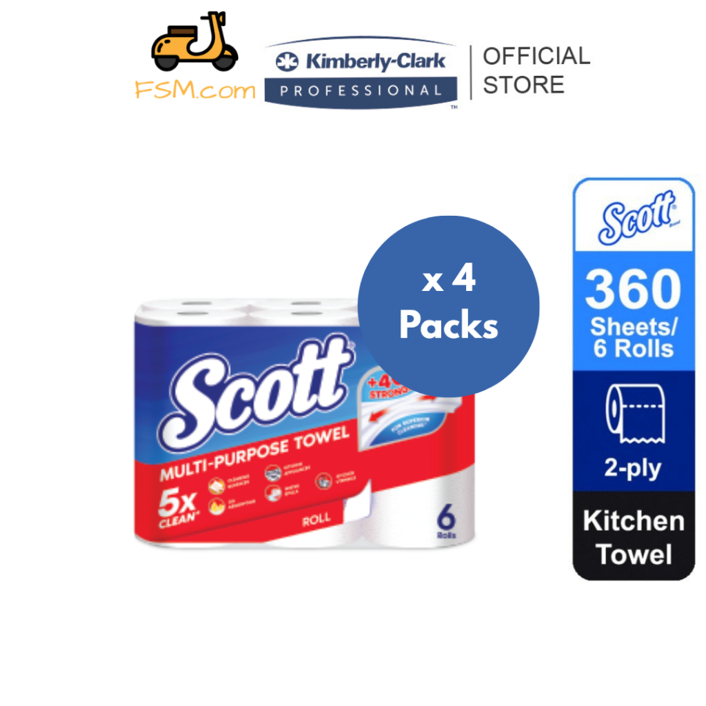 [Carton Deal] Scott Kitchen Towel 2-Ply 21281 - สีขาว (1440 แผ่น)
